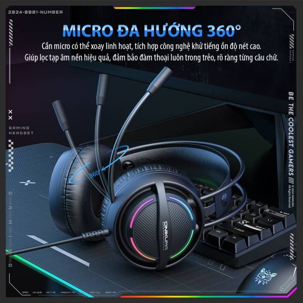 Tai nghe Onikuma X88 RGB BLACK