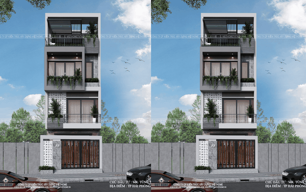 Toàn cảnh mẫu nhà phố 4 tầng hiện đại tại Hải Phòng - Chủ đầu tư: Anh Tùng