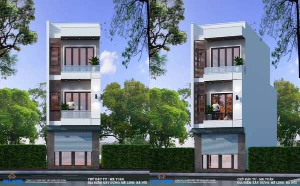 Lạ mắt với mẫu thiết kế nhà phố 3 tầng hiện đại - Chủ đầu tư: Anh Tuấn, Hà Nội