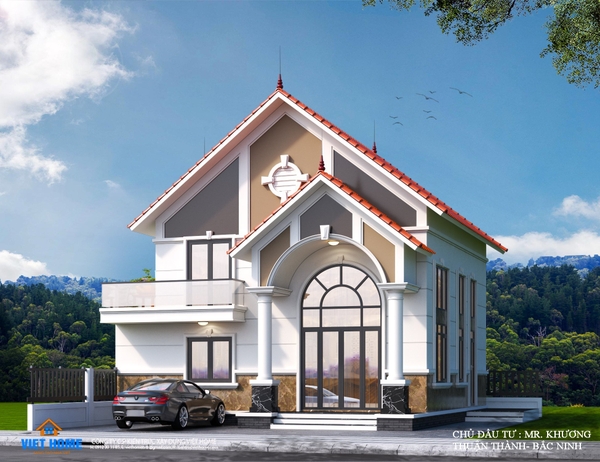 Mẫu thiết kế nhà mái thái có gác lửng - Chủ đầu tư: Anh Khương, Bắc Ninh