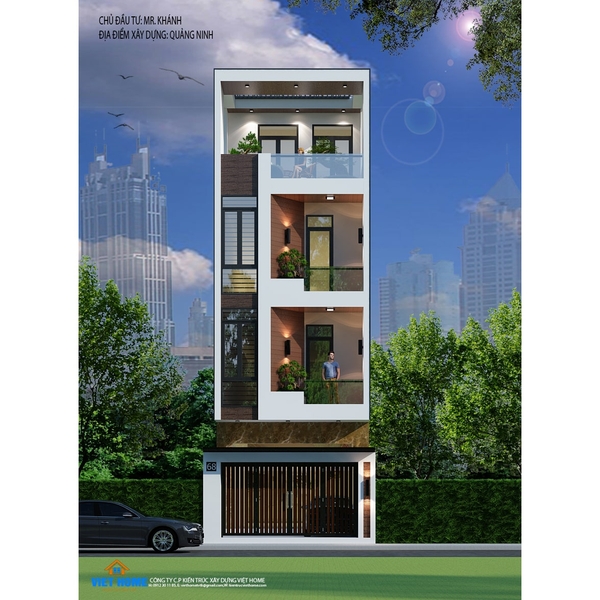 Chiêm ngưỡng mẫu nhà phố 3 tầng 1 tum - Anh Khánh Quảng Ninh