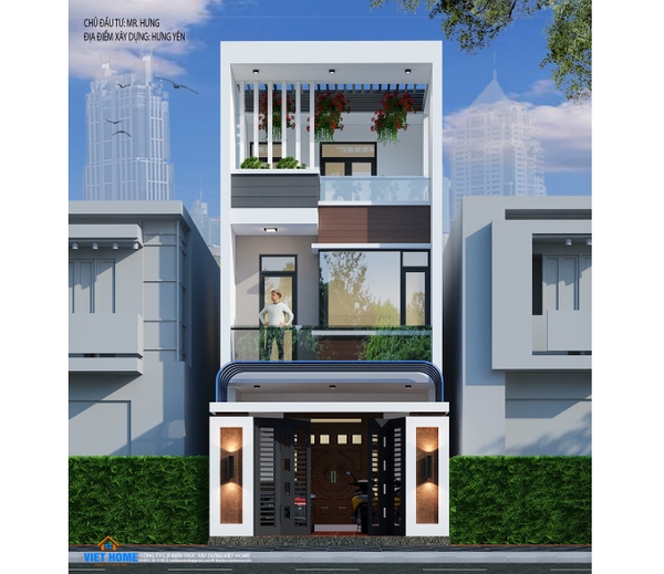 Khám phá mẫu nhà phố 3 tầng hiện đại tại Hưng Yên - Chủ đầu tư: Anh Hưng
