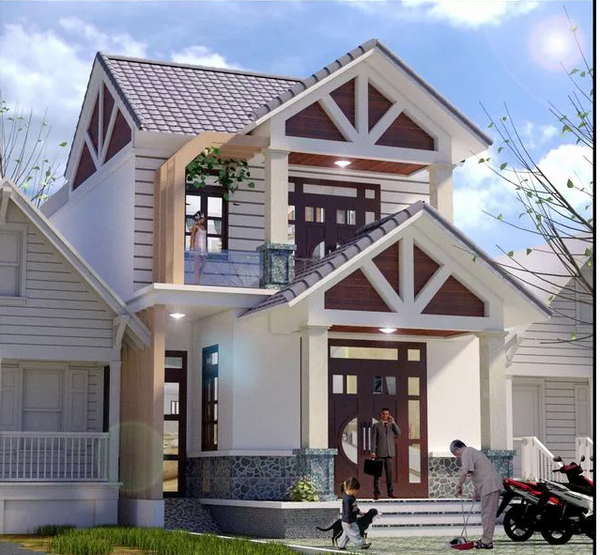 Thiết kế nhà mái thái chữ L diện tích 7x16m ở Ninh Bình