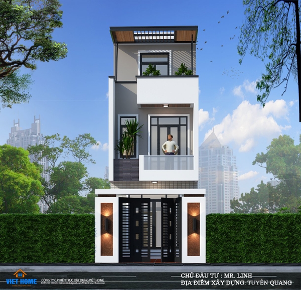 Khám phá mẫu nhà phố 2 tầng 1 tum phong cách hiện đại - Chủ đầu tư: Anh Linh, Tuyên Quang