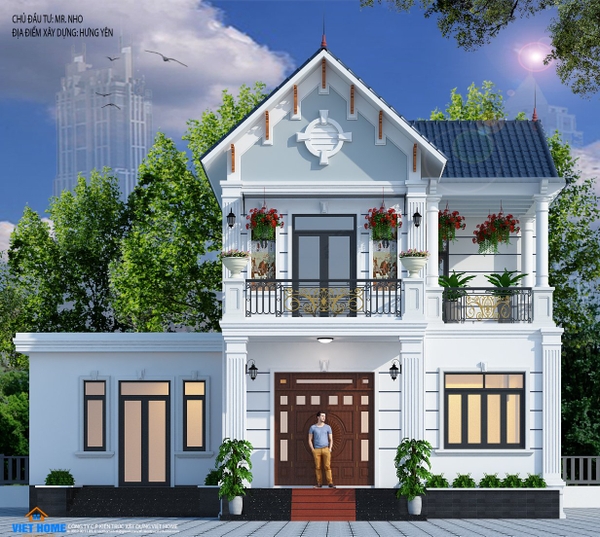 Biệt thự mái thái hiện đại, xu hướng xây dựng được yêu thích 2021 - Anh Nho, Hưng Yên