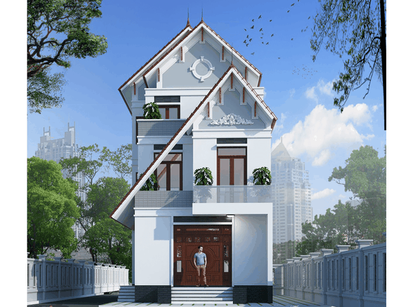 Toàn cảnh biệt thự 3 tầng mái thái đẹp mặt - Chủ đầu tư: Cô Nhuần, Bắc Ninh