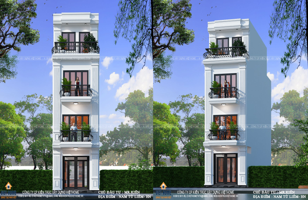 Ấn tượng nhà phố tân cổ điển 4 tầng đẹp mắt - Chủ đầu tư: Anh Kiên, Hà Nội