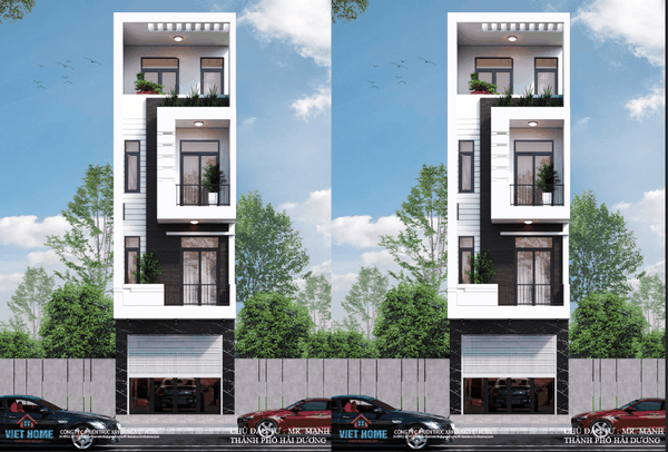 Thiết kế nhà phố 4 tầng với gara hiện đại - Chủ đầu tư: Anh Mạnh, TP Hải Dương