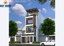 Thiết kế nhà phố 4 tầng anh Thành Quảng Ninh
