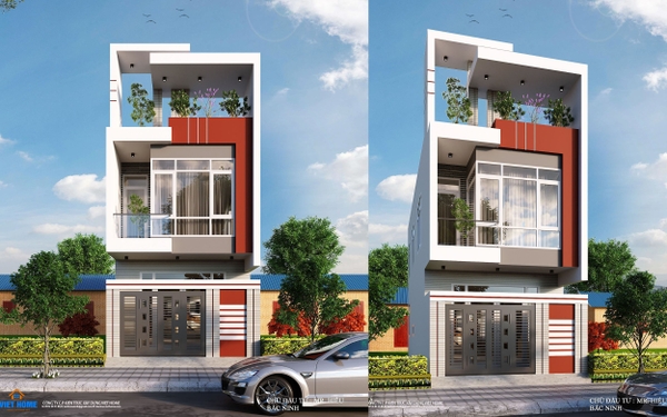 Thiết kế nhà phố 2 tầng hiện đại ấn tượng - Chủ đầu tư: Anh Hiếu, Bắc Ninh
