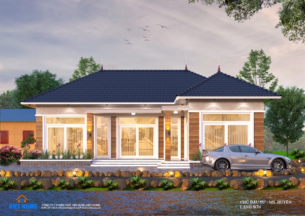 Mẫu thiết kế biệt thự vườn mái Nhật đẹp - Chủ đầu tư: Chị Huyền, Lạng Sơn