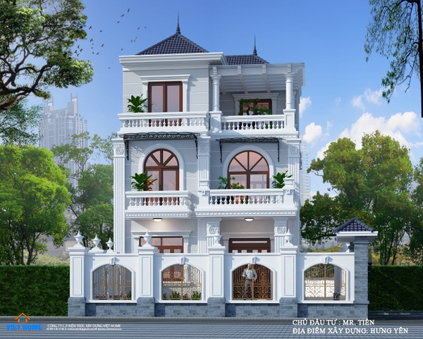 Chiêm ngưỡng vẻ đẹp biệt thự 3 tầng mái Nhật tân cổ điển tinh tế tại Hưng Yên - Chủ đầu tư: Anh Tiến