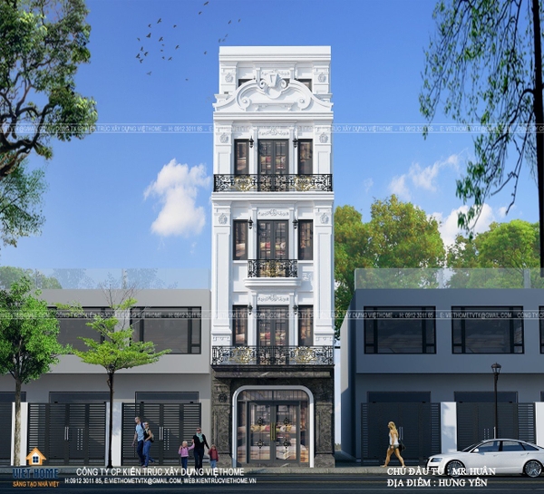 Ngắm nhìn mẫu nhà phố tân cổ điển tại Hưng Yên - Chủ đầu tư: Anh Huân
