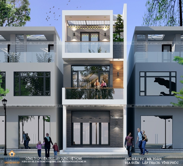 Toàn cảnh mẫu nhà phố hiện đại tại Vĩnh Phúc - Chủ đầu tư: Anh Toàn