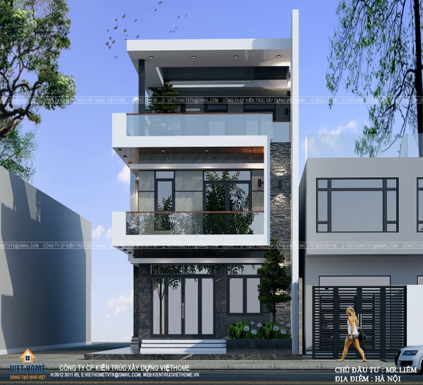 Top ý tưởng thiết kế nhà 3 tầng mới nhất - Chủ đầu tư: anh Liêm, Hà Nội