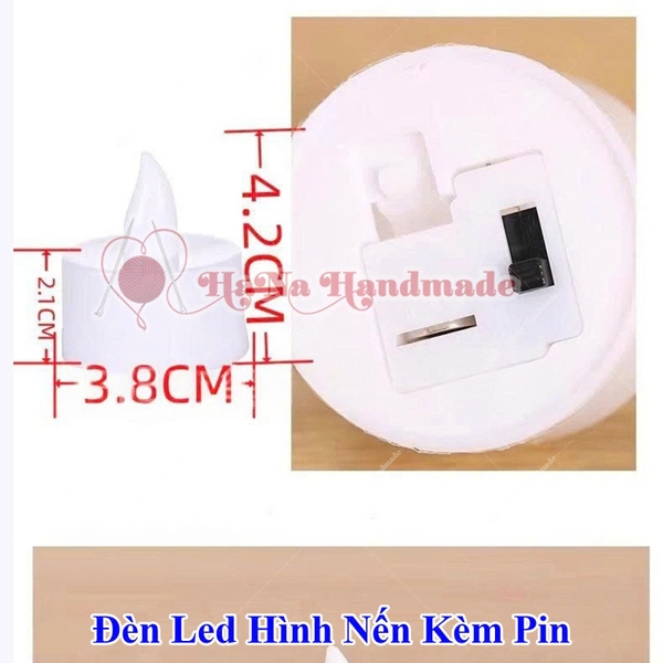 Đèn led hình nến kèm pin làm sản phẩm handmade