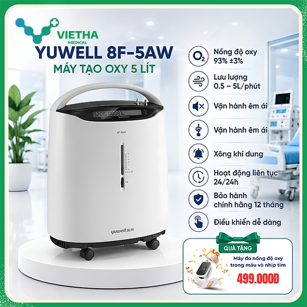 Máy Tạo Oxy 5 Lít Yuwell 8F-5AW Nhập khẩu chính hãng