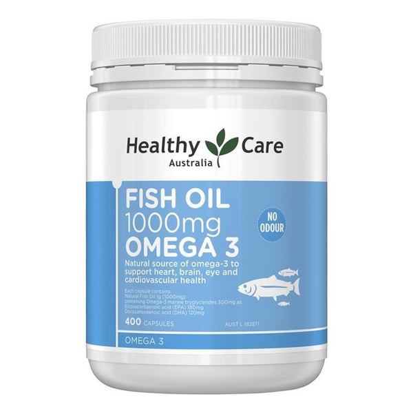 Dầu cá Fish Oil 1000mg Omega 3 400 viên - Healthy Care