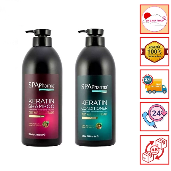 Cặp dầu gội xả SpaPharma Keratin 1000ml/ chai