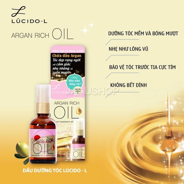 Dưỡng tóc Lucido-L Argan Rich Oil Smooth Nhật Bản 60ml