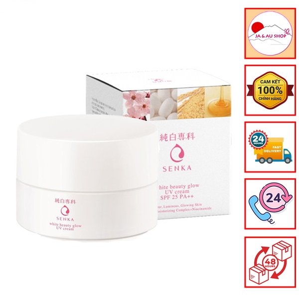 Kem dưỡng trắng da ban ngày Senka SPF25 PA White Beauty Glow UV Cream 50g