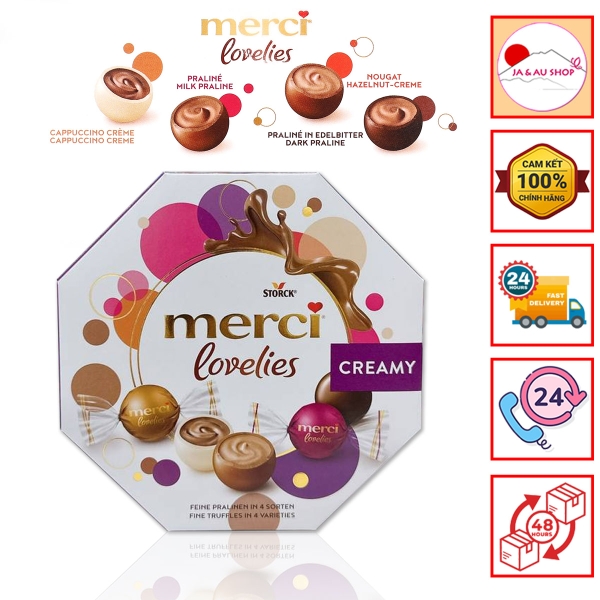 Kẹo Socola Merci Lovelies Creamy Đức 185g