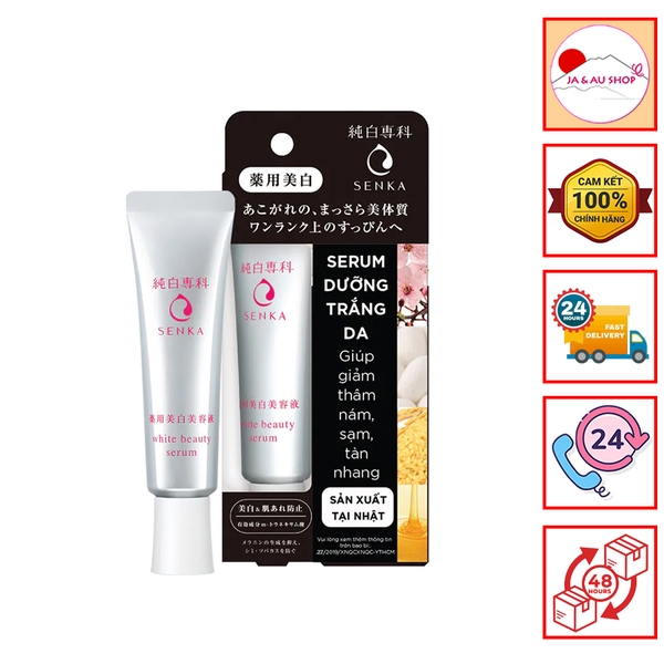 Serum dưỡng trắng - Mờ thâm sạm - Cải thiện quầng thâm mắt Senka White Beauty 35G