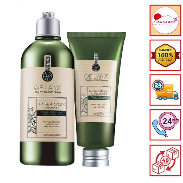 Set Dầu Gội Dầu Xả Gừng Weilaiya, 312ml 200ml