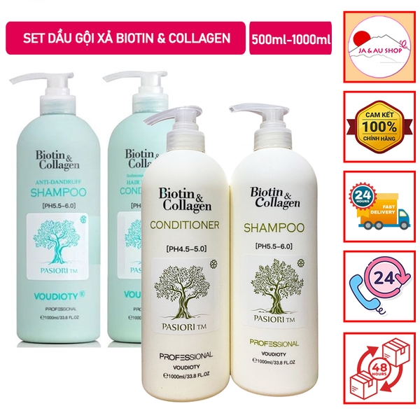 Set dầu gội xả Biotin & Collagen 500ml & 1000ml