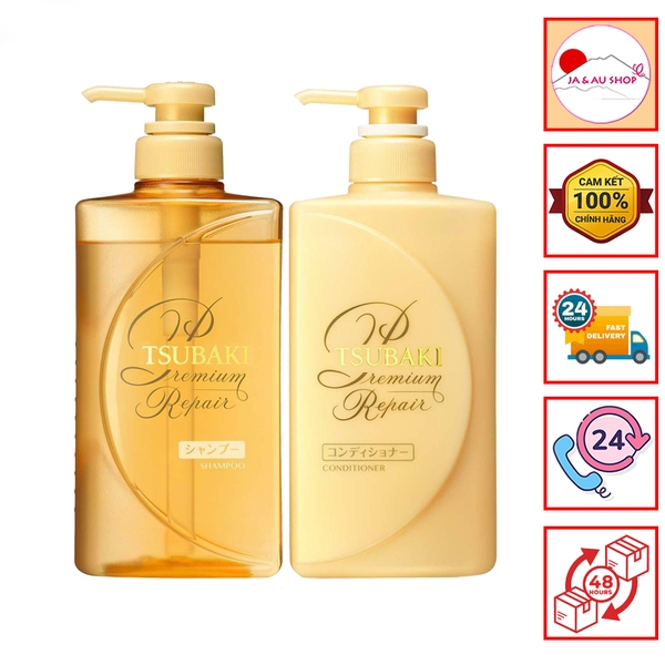 Set dầu gội xả Tsubaki Premium Repair 490mlx2