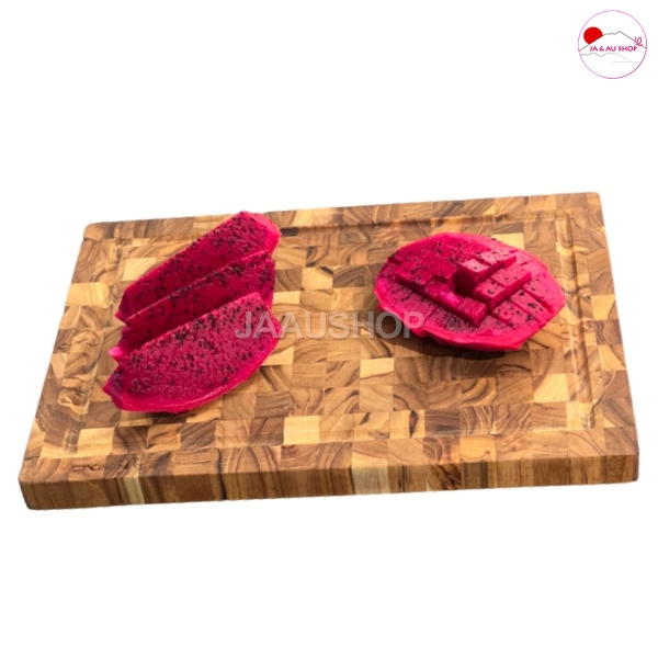 Thớt chặt gỗ Teak hình chữ nhật Kaiyo 35x25x3.8cm