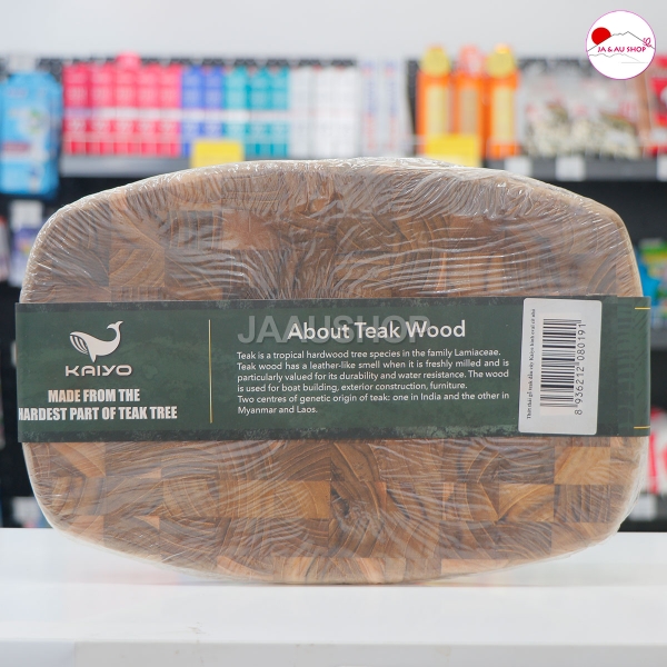 Thớt thái gỗ Teak Kaiyo hình Ovan 30 x 20 x 1.8cm