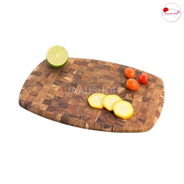Thớt thái gỗ Teak Kaiyo hình Ovan 30 x 20 x 1.8cm