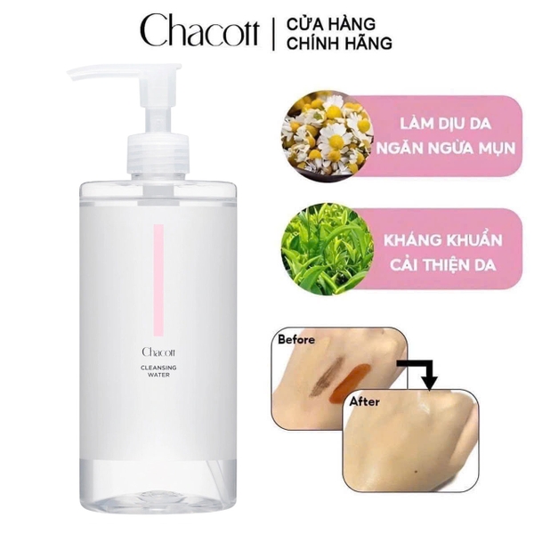 Nước tẩy trang cho da nhạy cảm Chacott Cosmetics Cleansing Water 500ml