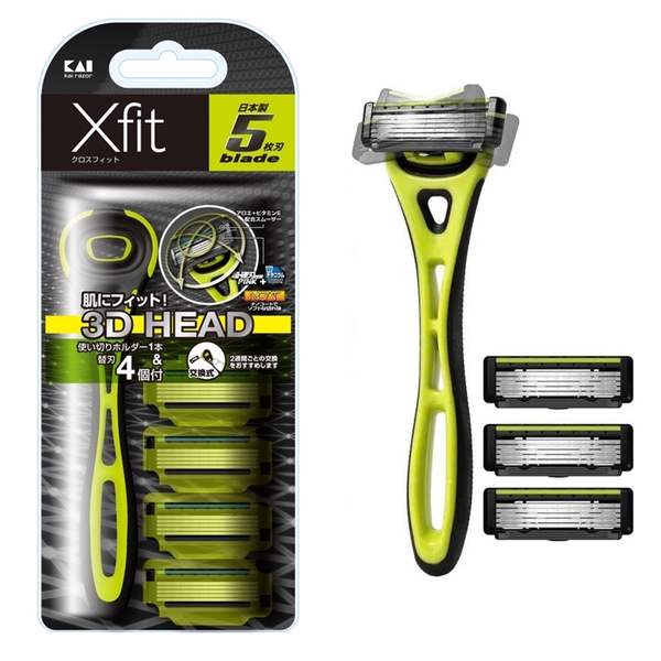 Set dao cạo râu 5 lưỡi Kép Xfit Kai