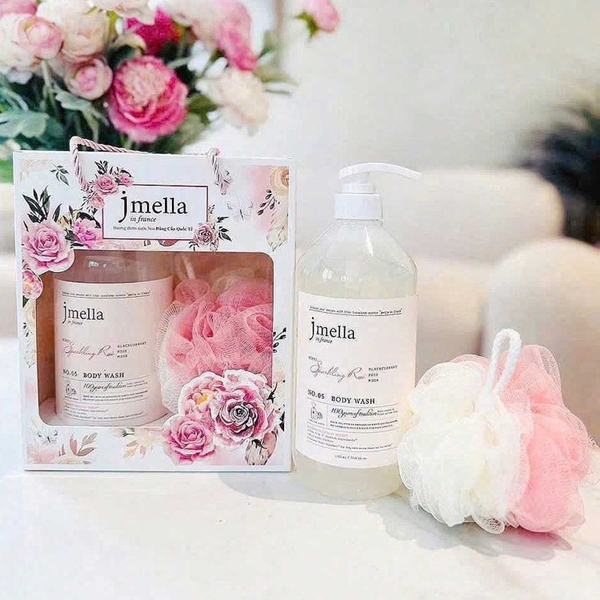 Set sữa tắm Jmella Hàn Quốc tặng kèm bông tắm