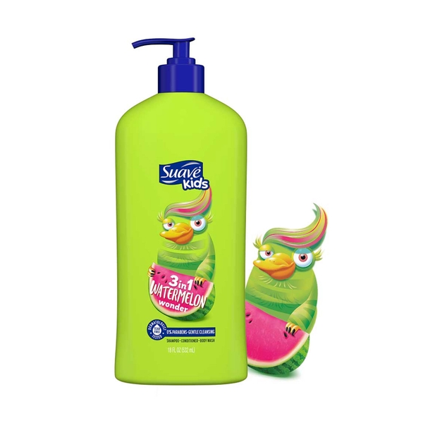 Sữa tắm gội Suave Kids cho bé 3in1 - Hương Dưa hấu 532ml