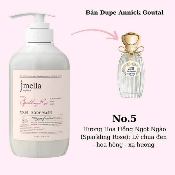 Sữa tắm Jmella dưỡng ẩm hương nước hoa No.5 1000ml