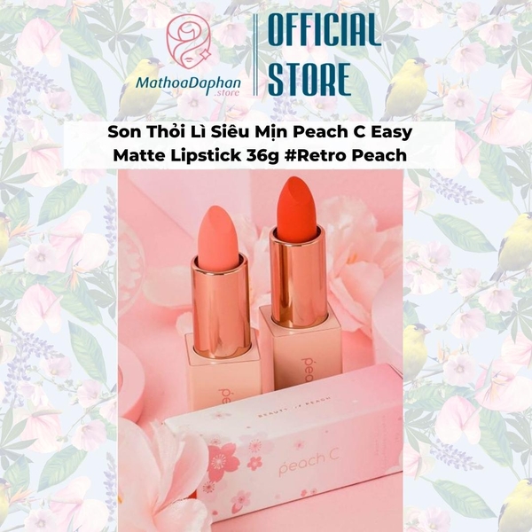 Son Thỏi Lì Siêu Mịn Peach C Easy Matte Lipstick 36g #Retro Peach