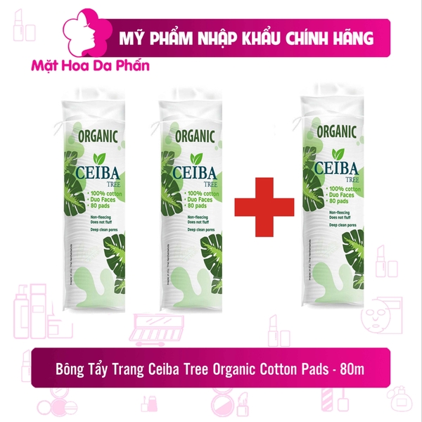 [MUA 2 TẶNG 1] Bông Tẩy Trang Ceiba Tree Organic Cotton Pads 80m