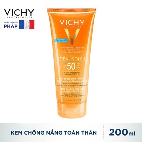 Kem Chống Nắng Vichy Ideal Soleil Body Milk Gel SPF50 Không Gây Nhờn