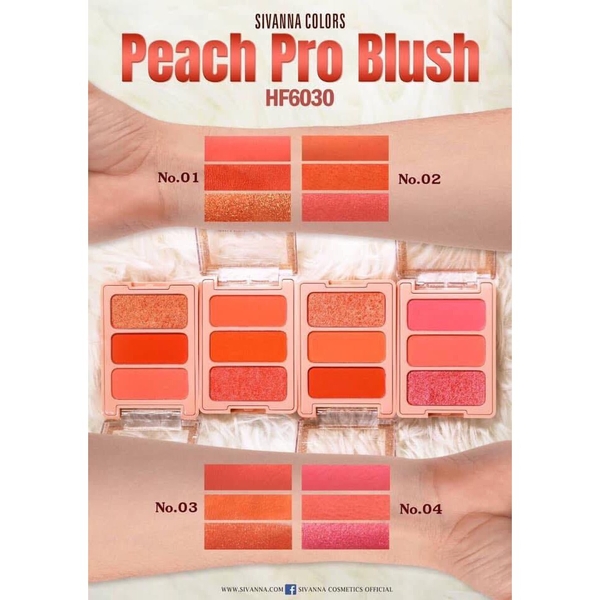 Phấn má Sivanna Peach Pro Blush #01