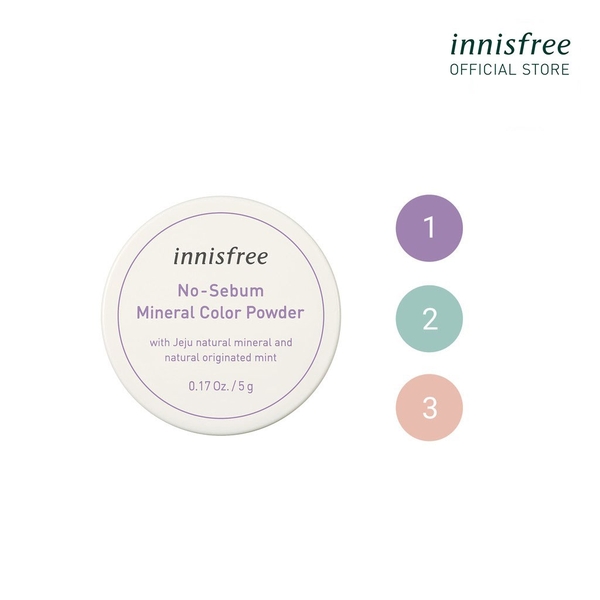 Phấn Phủ Bột Kiềm Dầu Innisfree No-Sebum Mineral Color Powder 5g #21 Violet