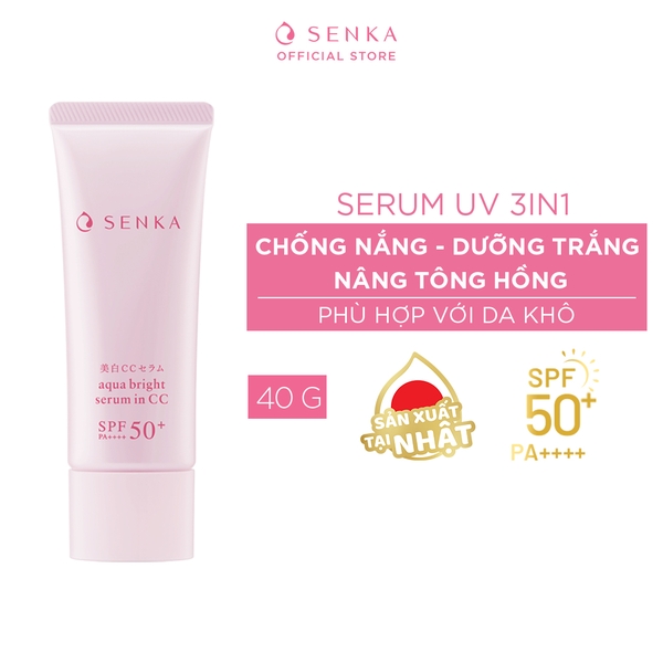 Chống Nắng Dưỡng Sáng Da Nâng Tông Serum Senka 3 In 1 White Beauty Serum In CC