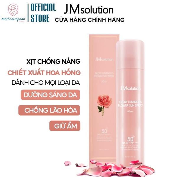 Chống Nắng Dạng Xịt JMsolution Glow Luminous Flower Sun Spray 180ml #Rose