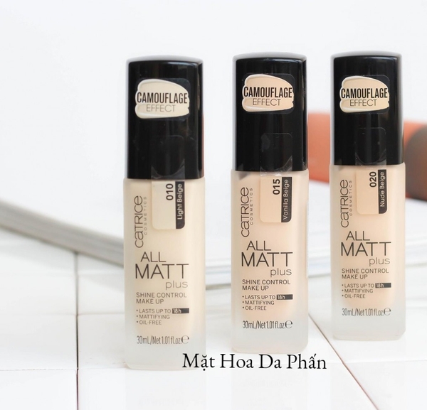 Kem Nền Catrice All Matt Plus Shine Control 18h 30ml #015 Vanilla Beige