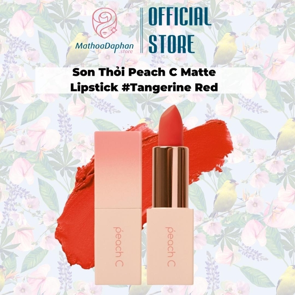 Son Thỏi Peach C Matte Lipstick #Tangerine Red