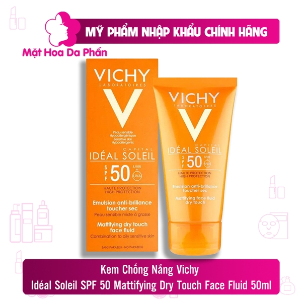 Chống Nắng Vichy Idéal Soleil Spf 50 Mattifying Dry Touch Face Fluid 50Ml CTY