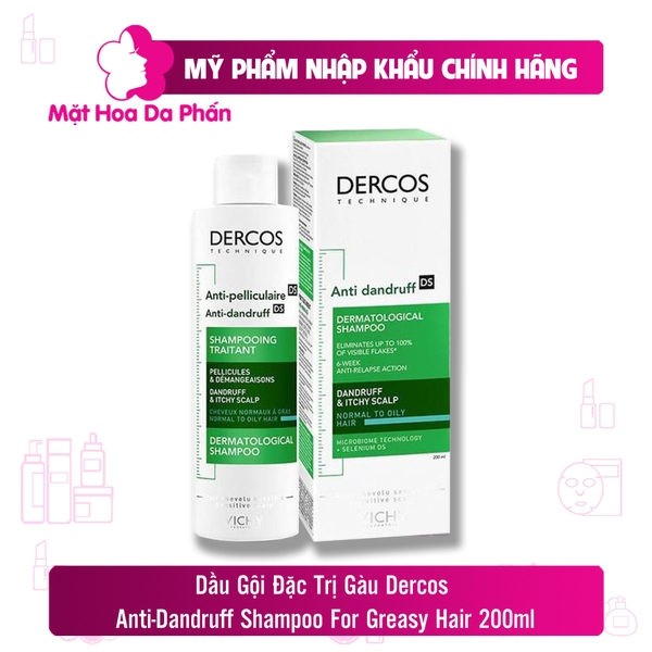 Dầu Gội  Đặc Trị Gàu Dercos Anti-Dandruff Shampoo For Greasy Hair 200 ml