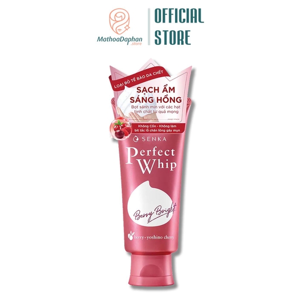 Sữa Rửa Mặt Dưỡng Trắng Hồng Da Senka Perfect Whip Berry Bright 100g